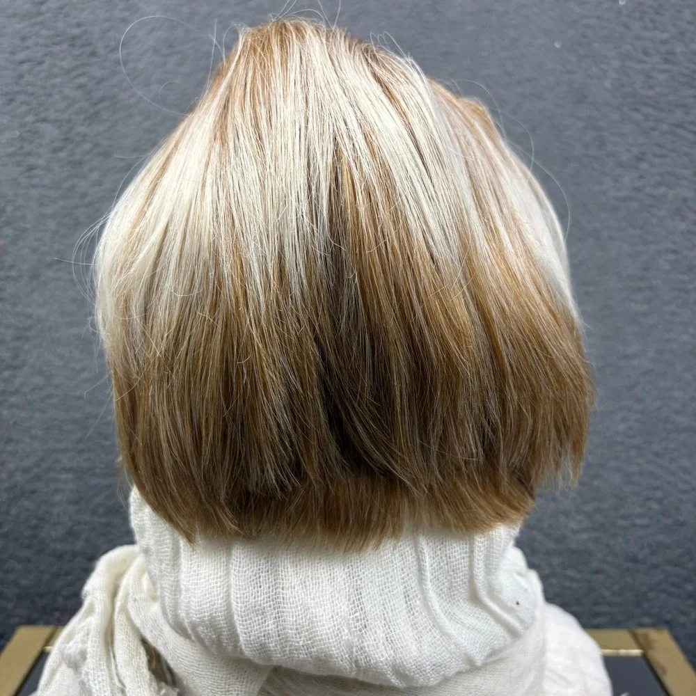 Womens Short Pixie Cut Wig Blonde Highlights Layered Synthetic Hairpiece 11064‎